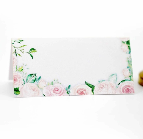 Segnaposto Matrimonio Floreali Acquerello Rosa Stampa Carta Biglietti da Visita per Banchetto Festa Seduta Stile Tenda Elegante Decorazione