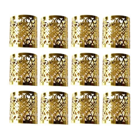 European Style Laser Cut Hollow Napkin Rings Pearlescent Paper Napkin Buckles For Wedding Banquet Party Hotel Table Decoration