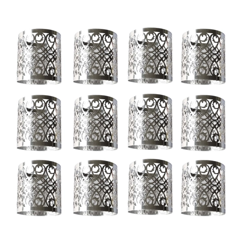 European Style Laser Cut Hollow Napkin Rings Pearlescent Paper Napkin Buckles For Wedding Banquet Party Hotel Table Decoration