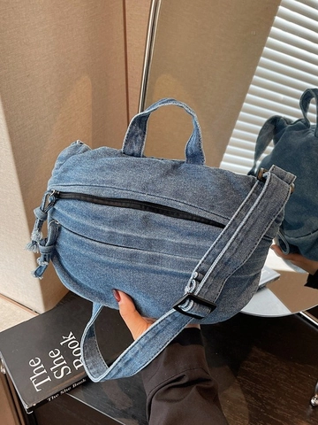 Sac Bandoulière en Jean Lavé Rétro pour Femmes Grande Capacité Sac à Épaule Vintage Street Style Hobo à Main Décontracté