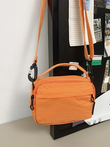 Borsa a Tracolla Leggera in Nylon da Donna Moda Trama a Griglia Borsa Quadrata con Tracolla Regolabile Pendolarismo Borsa per Cellulare Casual