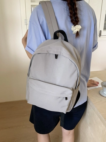 Sac à Dos en Nylon Couleur Unie Minimaliste pour Femmes Hommes Étudiant Grande Capacité Léger École Voyage Sac à Dos