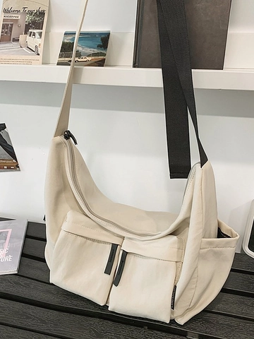 Borsa a Tracolla in Nylon di Grande Capacità per Donna Leggera Multitasca Borsa Dumpling Casual Messenger Bag Borsa a Spalla