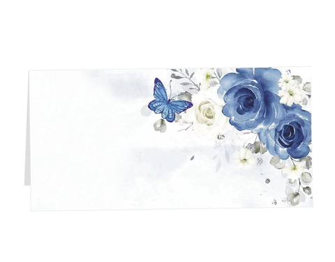 Elegantes Tarjetas de Lugar para Boda con Estampado Floral de Mariposa y Rosa Romántico Cartulina Perlada Tarjetas de Nombre Escritas a Mano