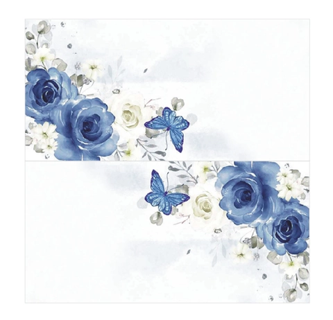 Elegantes Tarjetas de Lugar para Boda con Estampado Floral de Mariposa y Rosa Romántico Cartulina Perlada Tarjetas de Nombre Escritas a Mano