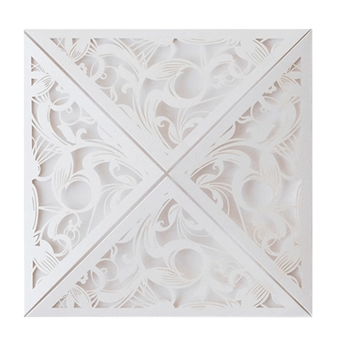 Invito di Matrimonio Taglio Laser Carta Perlata Biglietto Auguri Intagliato Floreale per Festa di Matrimonio Banchetto Anniversario