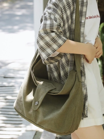 Borsa a Tracolla in Tela di Grande Capacità per Donna Vintage Hobo Dumpling Borsa a Spalla con Tracolla Larga Casual Tote