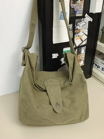 Borsa a Tracolla in Tela di Grande Capacità per Donna Vintage Hobo Dumpling Borsa a Spalla con Tracolla Larga Casual Tote