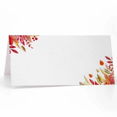 Autumn Maple Leaf Printed Tent Place Cards White Cardstock Table Name Cards For Thanksgiving Wedding Party Banquet Event