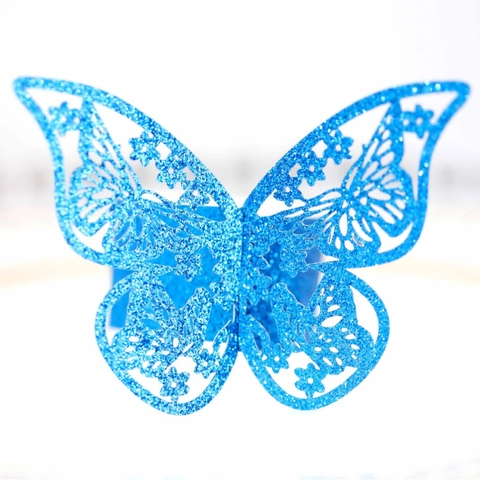 Elegant Laser Cut Butterfly Napkin Rings Glitter Pearl Paper Napkin Holders For Wedding Banquet Table Party Decoration