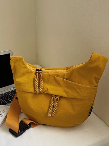 Women Large Capacity Pleated Nylon Dumpling Bag Casual Crossbody Shoulder Bag Adjustable Wide Strap Versatile Messenger Bag