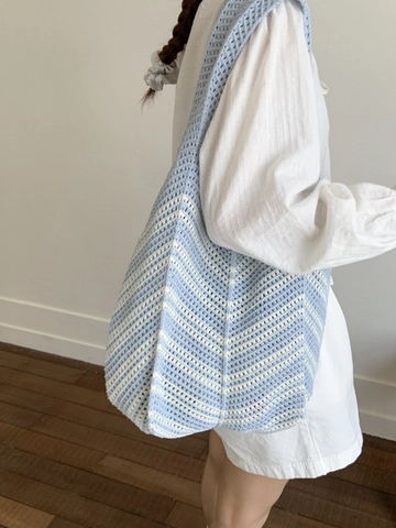 Damen Große Kapazität Gewebe Gewebt Schultertasche Hohl Gestrickt Streifen Tragetasche Für Strand Urlaub Lässig Mode Häkeltasche