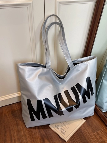 Damen Große Kapazität Buchstaben Druck Tote Bag Minimalistisch Stoff Schultertasche Vielseitig Koreanischer Stil Sommer Handtasche