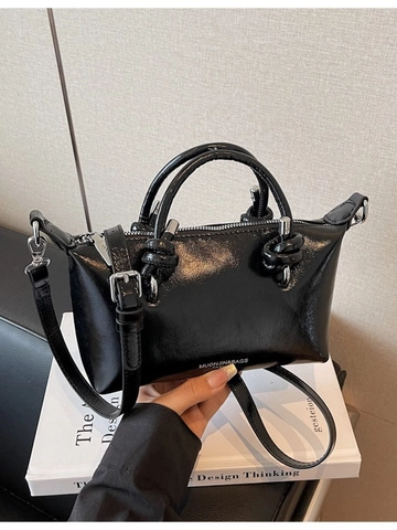 Damen Stilvolle PU Leder Zylindertasche Minimalistische Vielseitige Handtasche Trendige Boston Umhängetasche Tägliche Pendlertasche