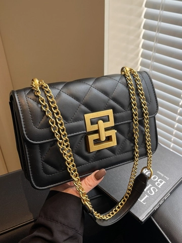 Women Quilted Chain Shoulder Bag Classic Diamond Pattern PU Leather Luxury Metal Lock Crossbody Bag Fashion Square Handbag