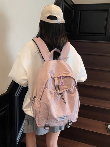 Mochila Minimalista De Gran Capacidad Para Mujer Color Sólido Mochila Escolar Para Estudiantes Universitarios Mochila De Viaje