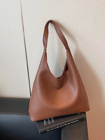 Bolso Tote Retro de Gran Capacidad para Mujer de Cuero PU 2026 Casual Hobo Bolso de Hombro Elegante Textura Granulada Bolso de Mano
