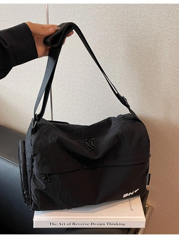 Large Capacity Casual Canvas Crossbody Bag Letter Printed Shoulder Bag For Women Outdoor Travel Lightweight Tote Bag