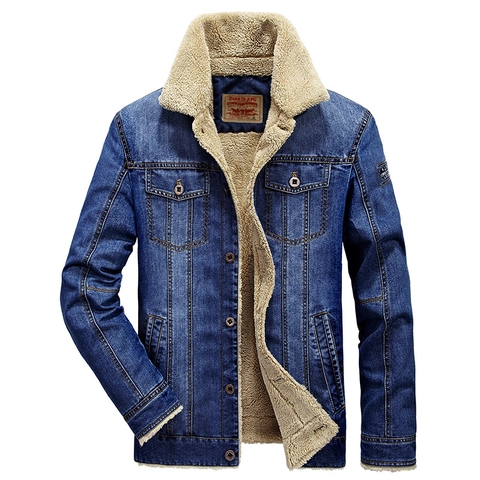 Veste en Jean Homme Vintage Doublée en Molleton Hiver Chaud Polaire Manteau Décontracté en Mélange de Coton Denim Délavé