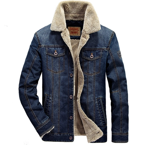 Veste en Jean Homme Vintage Doublée en Molleton Hiver Chaud Polaire Manteau Décontracté en Mélange de Coton Denim Délavé