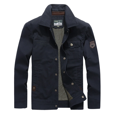 Giacca Cargo Casual da Uomo in Cotone Con Risvolto Monopetto Multi Tasca Moda Outdoor Cappotto da Lavoro Capispalla per Uomo
