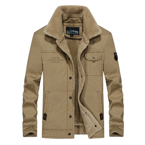 Giacca In Cotone Foderata In Pile Invernale Da Uomo Calda Spessa Collo In Sherpa Workwear Outdoor Cargo Coat Antivento Casual