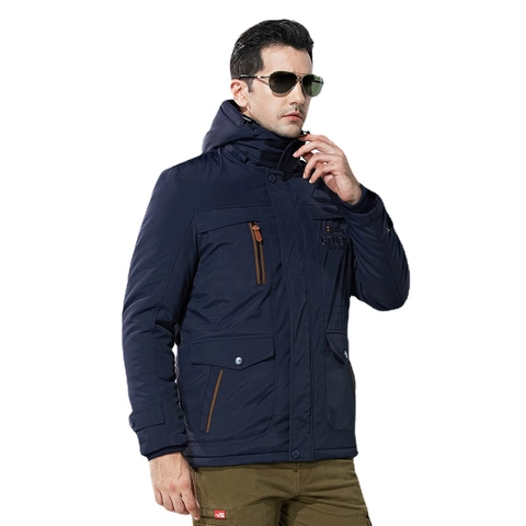 Giacca Imbottita Invernale Da Uomo Ispessita In Pile Con Cappuccio Parka Antivento Cargo Multitasche Cappotto In Cotone Outdoor Taglie Forti