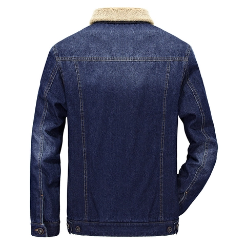 Herren Winter Denim Jacke Mit Fleece Gefüttert Warm Sherpa Kragen Jeansmantel Plus Size Casual Baumwolle Outerwear Herren