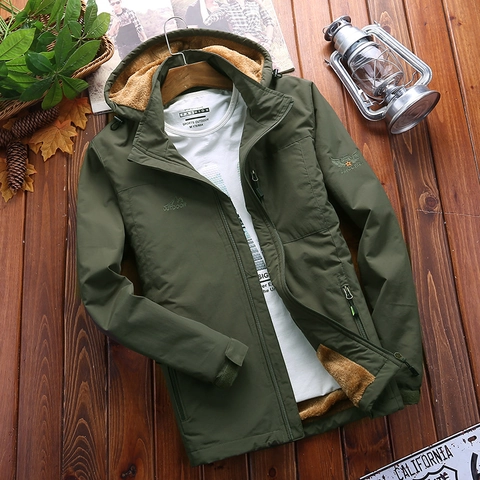 Veste à Capuche Doublée de Polaire pour Hommes Chaud Coupe-vent en Polyester Brodé Veste Rembourrée Casual pour Hommes
