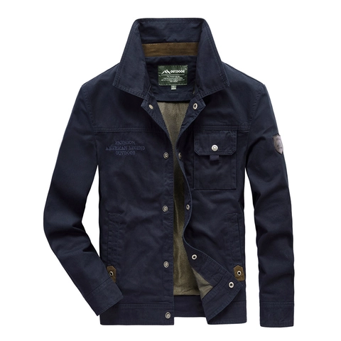 Giacca da Uomo in Cotone Outdoor Casual Abbigliamento Lavoro Multitasche Collo in Piedi Vestibilità Ampia Cappotto Tattico Antivento