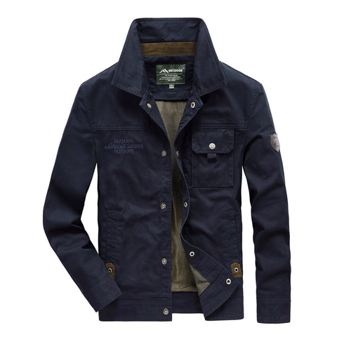 Veste Décontractée pour Hommes Extérieur Col Montant Coton Coupe Ample Manteau Workwear Multi Poches Coupe Vent Mode