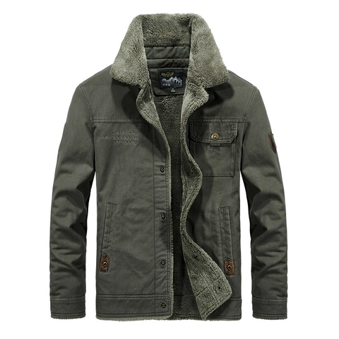Giacca Militare Da Uomo In Cotone Per Esterno Con Colletto In Finta Lana Di Agnello Cappotto Imbottito Antivento Per Autunno Inverno