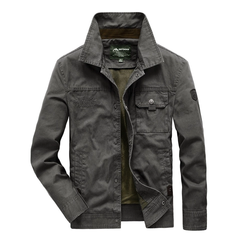 Giacca da Uomo in Cotone Outdoor Casual Abbigliamento Lavoro Multitasche Collo in Piedi Vestibilità Ampia Cappotto Tattico Antivento