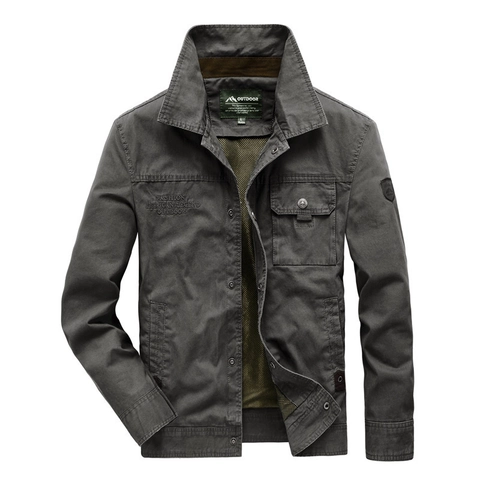 Veste Décontractée pour Hommes Extérieur Col Montant Coton Coupe Ample Manteau Workwear Multi Poches Coupe Vent Mode