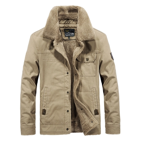 Giacca Militare Da Uomo In Cotone Per Esterno Con Colletto In Finta Lana Di Agnello Cappotto Imbottito Antivento Per Autunno Inverno