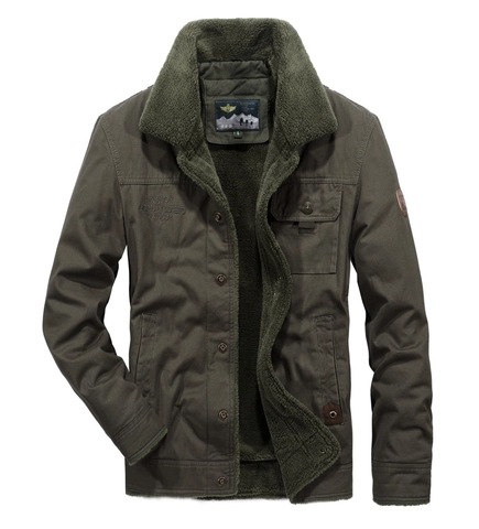 Veste Matelassée en Coton d'Hiver pour Hommes Doublée Polaire Manteau de Travail en Extérieur Doublure Sherpa Chaude