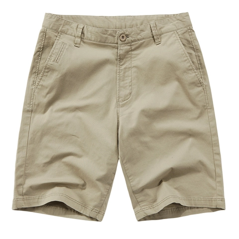 Men's Summer Casual Chino Shorts Cotton Blend Slim Fit Five Point Half Pants Lightweight Breathable Straight Leg Shorts