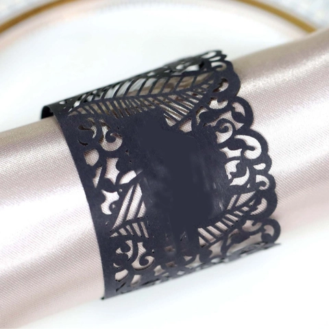 Laser Cut Paper Napkin Rings Hollow Reflective Butterfly Vine Leaf Napkin Buckles For Wedding Banquet Party Table Decor