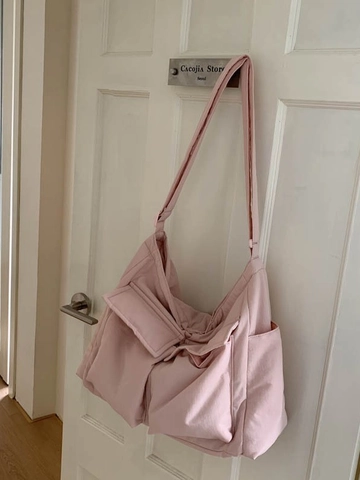 Large Capacity Canvas Crossbody Bag For Women Workwear Multi Pocket Tote Shoulder Bag Casual Travel Student Messenger Bag