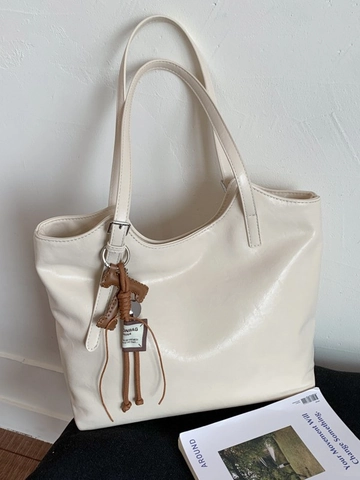 Women Large Capacity PU Leather Tote Bag Retro Simple Shoulder Bag For College Students Commute Everyday Shopping Handbag