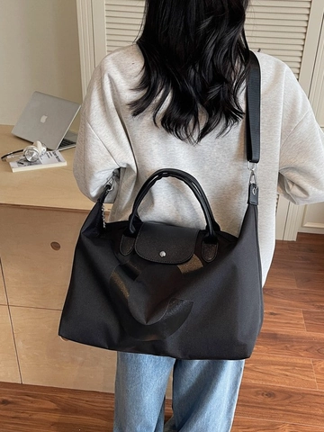 Large Capacity Letter C Printed Canvas Travel Tote Bag Fashion Shoulder Handbag For Men Women Casual Weekend Duffel Bag