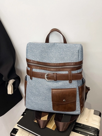 Zaino da Donna alla Moda Grande Capacità in Pelle PU Vintage con Tasche Multiple per Scuola Viaggio Uso Quotidiano