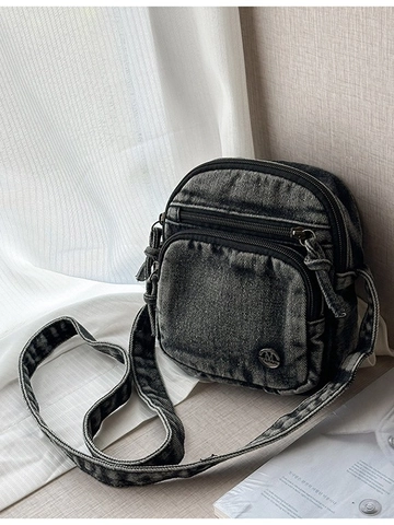 Petit Sac Bandoulière en Denim Délavé Rétro pour Femmes Sac Caméra Carré Avec Bandoulière Réglable Sac à Épaule Mode pour Téléphone