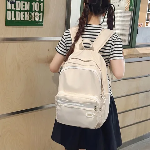 Sac à Dos Minimaliste en Nylon Imperméable pour Hommes et Femmes Sac de Voyage Décontracté Léger Cartable Grande Capacité