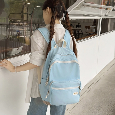 Sac à Dos Minimaliste en Nylon Imperméable pour Hommes et Femmes Sac de Voyage Décontracté Léger Cartable Grande Capacité