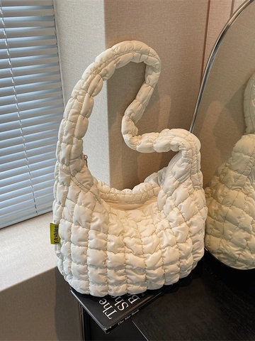 Fashion Quilted Puffer Cloud Bag Women Large Capacity Pleated Bubble Crossbody Bag Underarm Dumpling Bag Shoulder Tote Bag