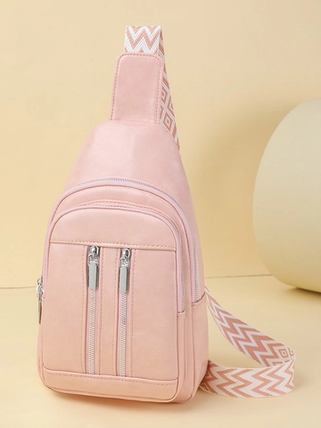 Borsa da Petto in Pelle PU Vintage da Donna Grande Capacità Borsa a Tracolla Casual Con Tracolla Larga Fantasia Zaino Monospalla