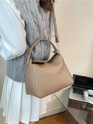 Women Litchi Grain PU Leather Shoulder Bag Casual Soft Crossbody Handbag Versatile Niche High End Single Strap Fashion Purse