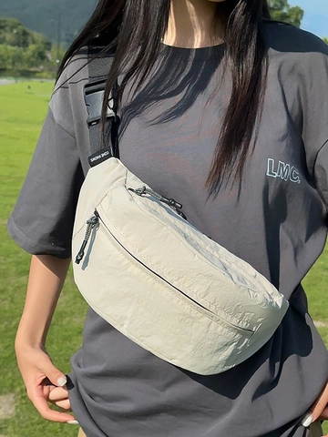 Trendy Nylon Large Capacity Waist Bag For Men Women Lightweight Waterproof Crossbody Chest Bag Casual Outdoor Fanny Pack
