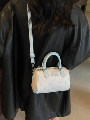 Sac Oreiller Boston Mode pour Femmes en Cuir PU Premium Imprimé Cerf Sac à Main Bandoulière pour le Quotidien